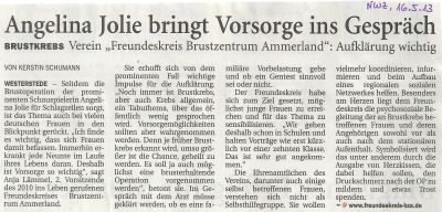 2013 05 16 NWZ Bericht Angelina Jolie